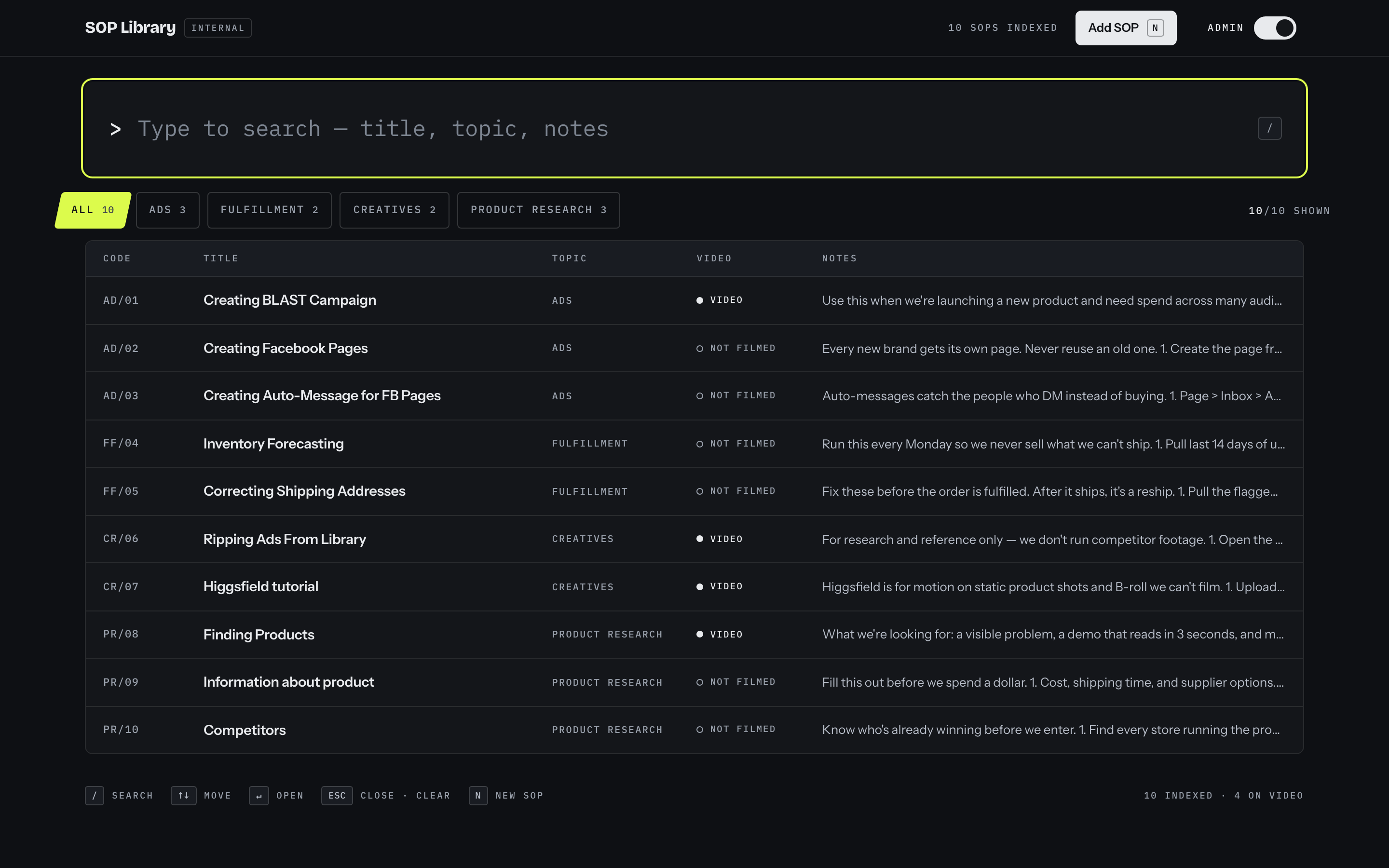 Search Command Center
